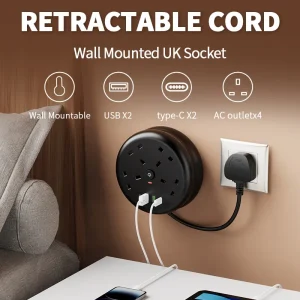 8-in-1 Power Strip Surge Protector – 3250W, 13A